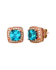 Le Vian Deep Sea Blue Topaz 14K Rose Gold 3.26 ct. tw. Diamond & London Blue Topaz Stud Earrings
