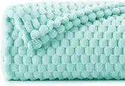 BEDELITE Fleece Blanket Twin for Bed Couch, 3D Jacquard Decorative Cloud Blue Throw Blanket, Soft and Cozy Warm Plush Fuzzy Blanket All Seasons Suitable, 60x80Inches