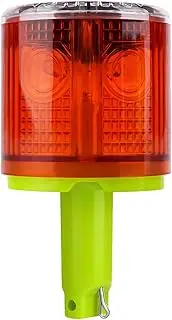 Aolyty LED Solar Strobe Security Lights with Single Column, Warning Light, IP48 Waterproof Traffic Lamp, 360 Degree Flashing Light for Construction Factory (Red)