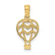14K Yellow Gold Cut-Out Flat Hot Air Balloon Charm