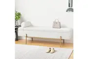 Artiss Storage Ottoman Bed 140cm Pillow Boucle Fabric