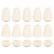 20Pcs Plastic Cord Lock Bell End Stopper Cord End Lock Rope Fastener, Beige