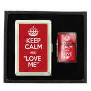 KEEP CALM D4 CIGARETTE CASE / WALLET & LIGHTER GIFT SET