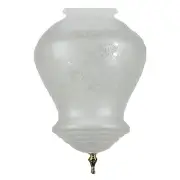 Cambridge Frost Etched Glass Shade 4 1/4&quot; Fitter with Finial, Polished Brass