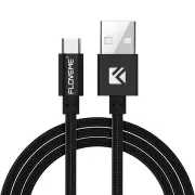 2 Pcs 2.1A Micro USB Nylon Anti Winding Charging Cable 1M for Samsung S6 S7 Edge Redmi 4 Nexus BLACK COLOR