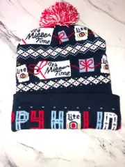 NEW NWOT Miller Lite Beer Holiday Christmas Winter Knit Hat Pom-Pom Beanie OSFM