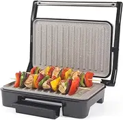Salter Marblestone Health Grill – Non-Stick Panini Maker, No Oil Needed, Floating Hinge For Larger Foods, Automatic Temperature Control, Built-In Removable Drip Tray, Cool Touch Handle, 750W, EK2009