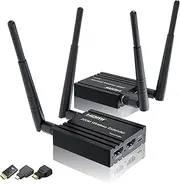 Wireless HDMI Transmitter and Receiver 4k Decoding, One Transmitter and One Receivers, Long Range Wireless Transmission 656FT/200M, Plug Play, 2.4/5.8G for PC/Laptop/TV to Monitor/Projector/HDTVed