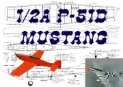 1/2A P-51D Mustang 36" WS RC Airplane Laser Cut Balsa Short Kit & Plans