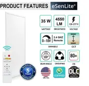 2 PK 1X4 LED Flat Panel Light Remote Control 3000k-5000k Dimmable Office Troffer