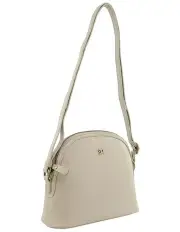 [PIERRE CARDIN] Leather Sleek Crossbody Bag in Bone
