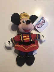 Disney Store Christmas Mickey Mouse Plush Beanie Doll 9" with tags