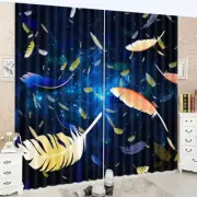 Feathers Fly All Place 3D Curtain Blockout Photo Printing Curtains Drape Fabric