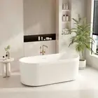 1500/1700mm Mercio Tyler Gloss White Acrylic Oval Fluted Freestanding Bathtub