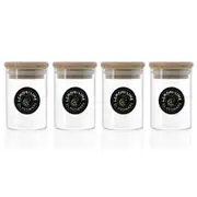 4PK Lemon & Lime Camden 90ml Glass Food Container w/ Bamboo Lid