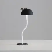 GGP Smooth Black Lamp Cap Elegant Curved Stem Mushroom Desk Lamp Adjustable Led Table Light