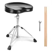 VEVOR Drum Throne, 540-670 mm Height Adjustable, Padded Drum Stool Seat with Anti-Slip Feet Drumsticks 227 kg Maximum Weight Capacity, 360 Swivel Dru