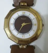 在飛比找Yahoo!奇摩拍賣優惠-PIAGET  伯爵錶 ~~   4顆鑲鑽   經典12角型
