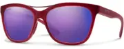 Smith Optics Cavalier Cat Eye Sunglass Red Gunmetal/Chromapop Purple Mirror 55mm