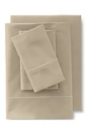 Lands' End 417 Thread Count Premium Supima Cotton No Iron Sateen Fitted Bed Sheet