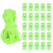 10 Yard Elastic Bungee Cord & Single Hole Cord Lock, Fluorescent Green 2 Pack
