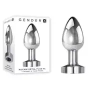 Gender X ROCKIN USB Rechargeable Vibrating Butt Plug XL Chrome