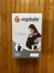 Ergobaby Embrace Cozy Newborn Baby Wrap Carrier (7-25 Pounds) Pure Black