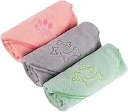 Microfiber Dog Towel, 3 Pack Large Pet Bath Towels 40″ x 20″, Quick Fast Drying Super Absorbent Lightweight Cat and Puppy Shower Essentials