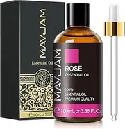 MAYJAM Rose Essential Oil, 100ML/3.38FL.OZ Premium Quality Rose Oil for Diffuser Massage, Pure Aromatherapy Essential Oils with Glass Dropper