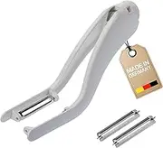 Westmark Vegetable and Double Peeler/Asparagus Peeler with 2 Replacement Stainless Steel Blades, Peel-Star KS, Plastic, White/Silver, 60622E6