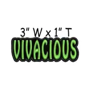 Word! Iron on Patch - Patches Vivacious Text Words Embroidery Applique