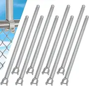 9 Pack Chain Link Fence Extension, 25.2'' Fence Extension Height, Galvanized Post Extender for Dogs and Privacy (1-3/8'')
