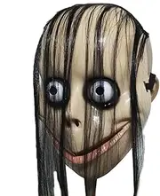 Momos Headgear Cosplay Costume - Terrifying Halloween Masks, Creepy Horror Prop | Spooky Momos Full Face Masks, Realistic Scary Cover, Haunted House Costume Prank Prop for Parties Trick Accessories
