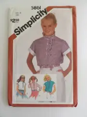 Simplicity Pattern 5861 Girls' Blouse with Sleeve Variations Three Styles 10 UC