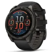 Garmin Fenix 8 47mm AMOLED Sapphire Carbon Gray DLC Titanium with Black/Pebble Gray Silicone Band