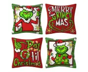 Christmas Pillow Covers 18x18Inch Set of 4 Christmas Decorations Christmas Pillows Case Decor for Home Bedroom Sofa