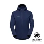 【MAMMUT 長毛象】MADRIS LIGHT ML HOODED JKT W 防風刷毛連帽外套 海洋藍 女款 #1014-03851