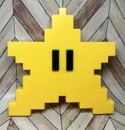 Mario Star Christmas Tree Topper, Pixel Star