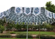 Handmade Cotton Hand Block Floral Print Garden Umbrella Sun Shade Indian Parasol