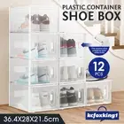 Stackable White Shoe Box Case Wardrobe Display Storage Organiser 12PCS DIY Boxes