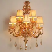 Modern Gold Crystal Wall Lamps 5-Arms Wall Lights Wall Sconce Bedside Lighting