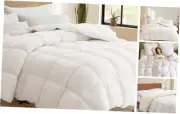 Goose Feather Down Comforter Queen White Duvet Insert for All Seasons, 8
