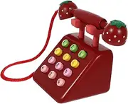 BESPORTBLE Educational Phone Toy for Kids Wooden Vintage Rotating Dial Fake Telephone Toy Color Sensitivity Math Skills Safe