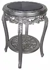 Antique Side Table Silver Flower Table Marble Top Baroque Table Solid Wood