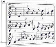 Dry Erase Staff Music Lap White Board 9"X12" l Write Musical Notes and More (Double Sided Mini Whiteboards)
