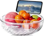Generic YENXIKU Double-Layer Snack Plate with Shell Storage – Multifunctional Nut Bowl with Built-in Phone Holder, Pistachio Bowl,Perfect for Entertaining and Convenient Snacking (1pc,Transparent)