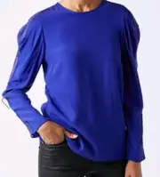 Monsoon Cobie Blue Eyelash Lace Long Sleeve Top Size 22 Bnwt