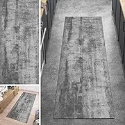 Runner Rug for Hallway Non Slip, Narrow Corridor Entryway Runner Carpet, 80X200cm Rubber Backing Doormat 60cm/70cm/80cm/100cm Wide - Grey(2.6ft×6.6ft/80×200cm)
