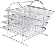 GRIRIW Desktop Storage Rack File Stand 4-Layer Document Organizer Desk Accessories Office Supplies