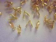 50 Ice Pick Pinch Bails 6mm x 3mm Top Loop Gold Colour #2807 Aus Seller